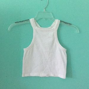 white cropped tank